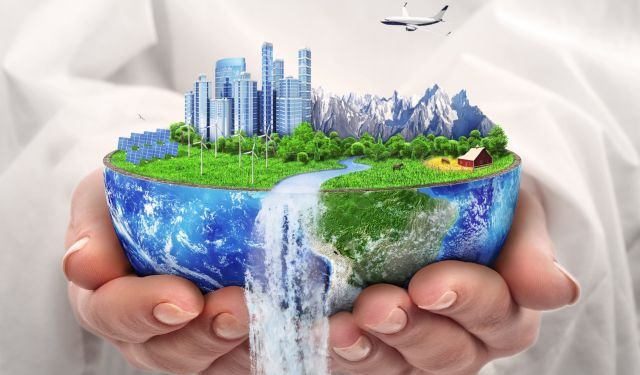 half the globe with renewables mountains and blocks