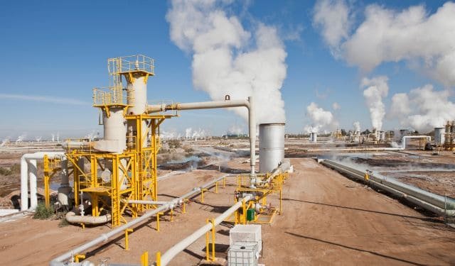 large geothermal plant and geothermal facilities