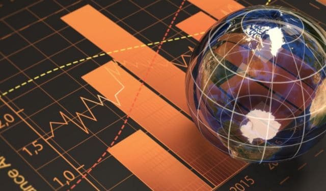 financial analysis and a globe