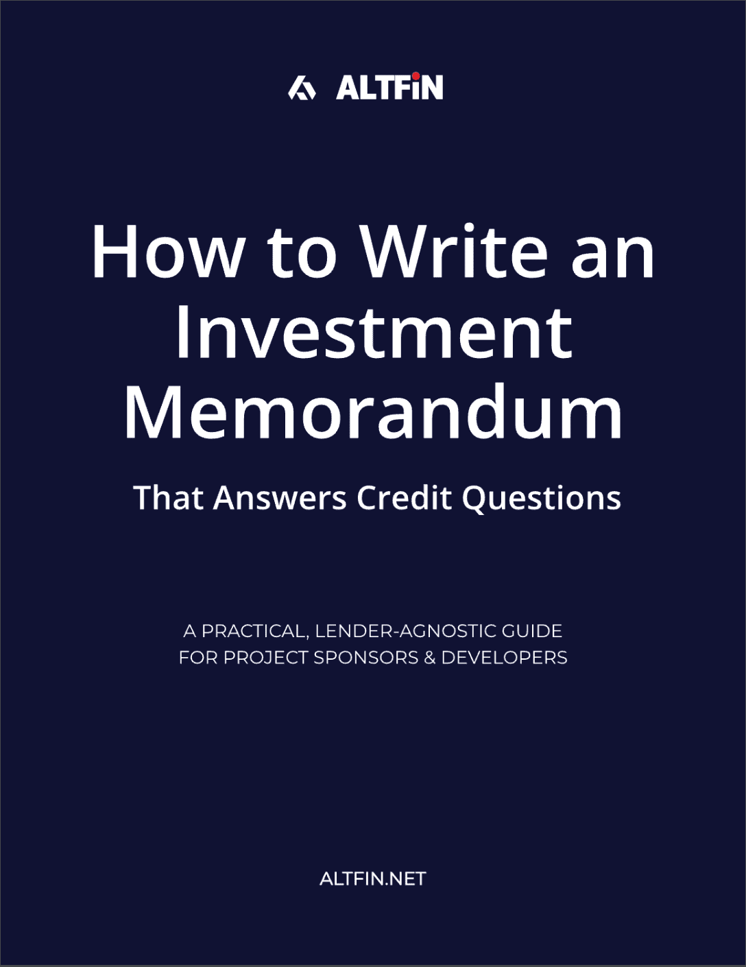 AltFin Investment Memorandum Guide cover