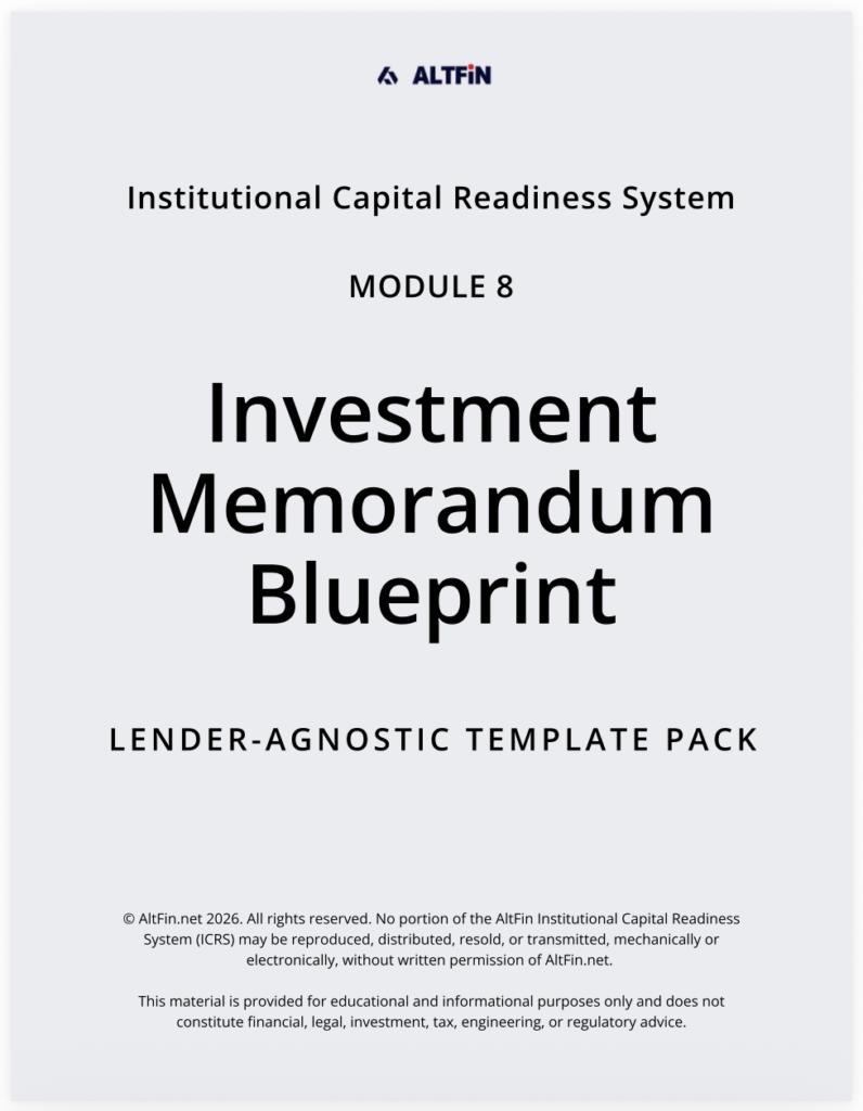 Cover of Investment Memorandum Template Pack