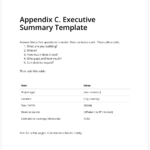 Screenshot of Executive Summary Template from AltFin's Feasibility Study Guide