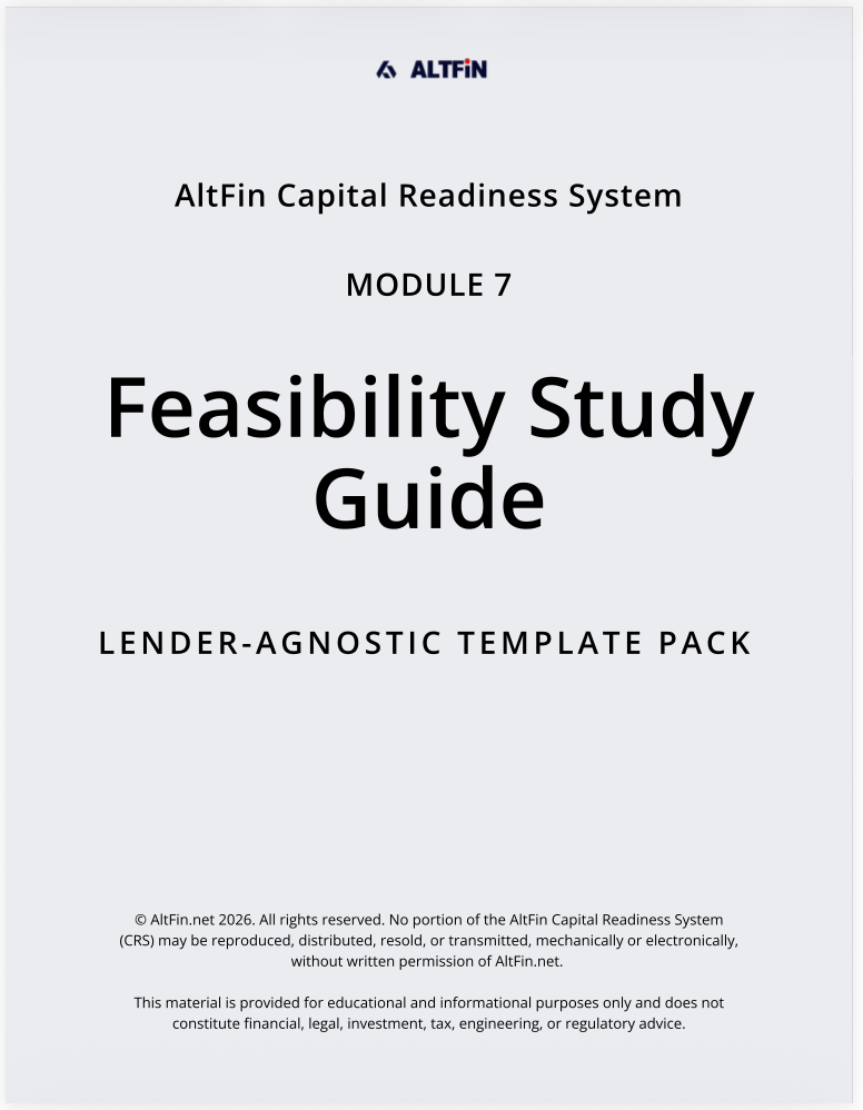 crs-m7-feasibility-study-template-pack altfin capital readiness system - module 7 - feasibility study guide