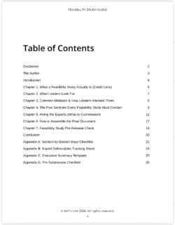 AltFin Feasibility Study Guide Table of Contents