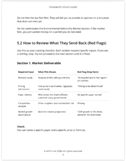 Screenshot of How to Review What Experts Send Back (Red Flags) from AltFin's Feasibility Study Guide